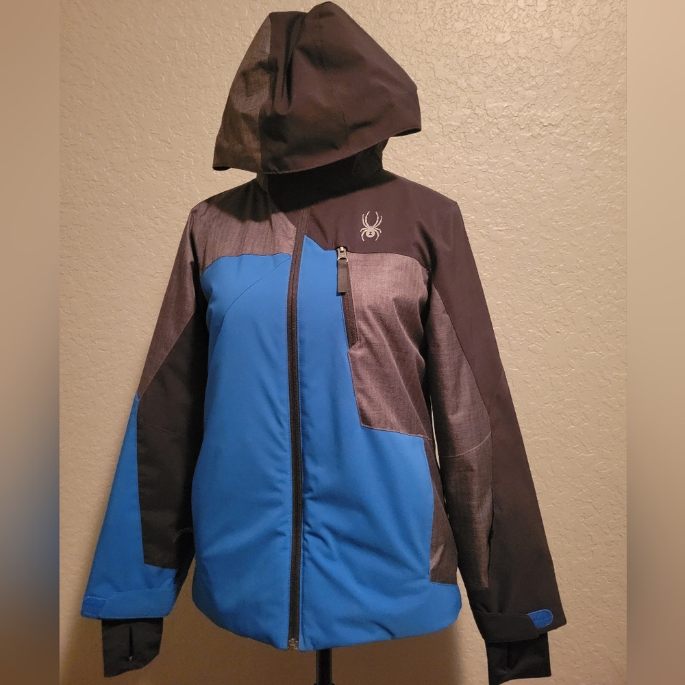 Spyder Winter Ski Jacket 14 Blue Black Boys